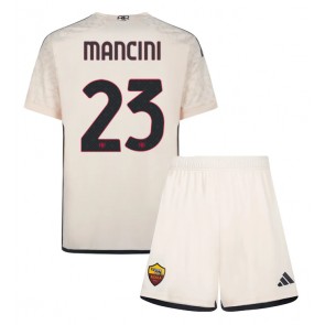 AS Roma Gianluca Mancini #23 Gostujuci Dres za Dječji 2023-24 Kratak Rukavima (+ kratke hlače)